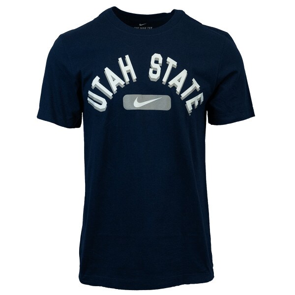 Utah State 3D Shadowed lettering Nike Brand Short-Sleeve T-Shirt Mens